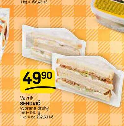 SENDVIČ vybrané druhy 180-190 g