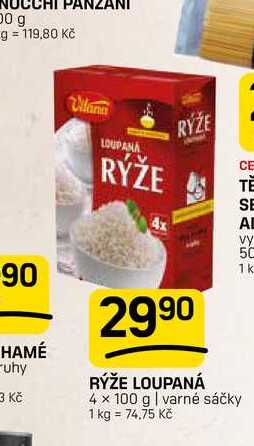 RÝŽE LOUPANÁ 4 x 100 g varné sáčky 