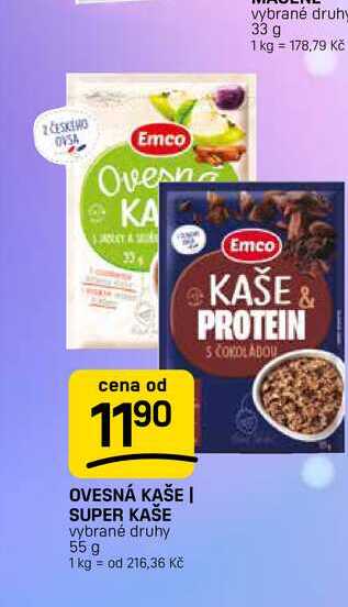 OVESNÁ KAŠE I SUPER KAŠE vybrané druhy 55 g