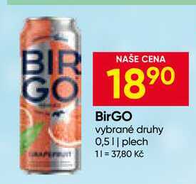BirGO vybrané druhy 0,5l plech
