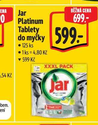  Jar Platinum Tablety do myčky  125 ks