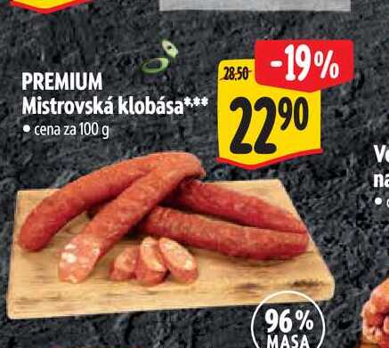 PREMIUM Mistrovská klobása 100 g