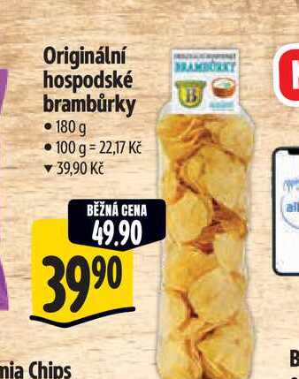 Originální hospodské brambůrky 180 g 