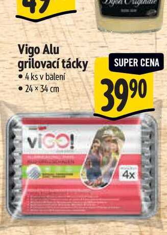 Vigo Alu grilovací tácky 4 ks v balení 24 x 34 cm 