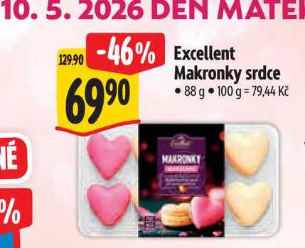   Excellent   Makronky srdce 88 g 