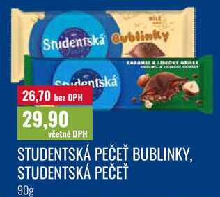 STUDENTSKÁ PEČEŤ BUBLINKY, STUDENTSKÁ PEČEŤ 90g 