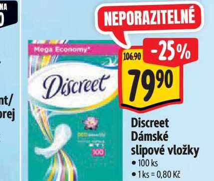   Discreet Dámské slipové vložky  100 ks 