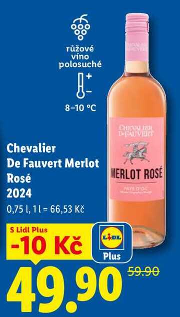 Chevalier De Fauvert Merlot Rosé 2024, 0,75 l