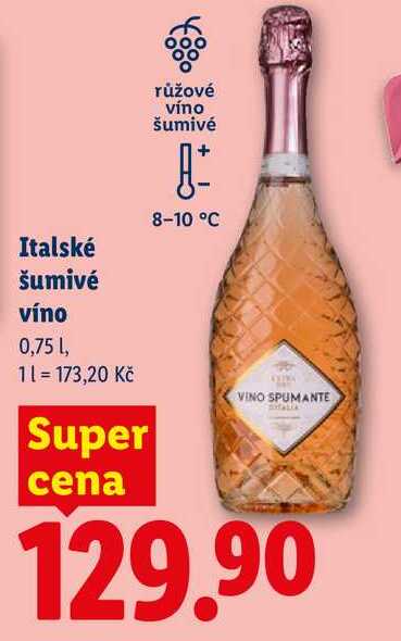 Italské šumivé víno, 0,75 l
