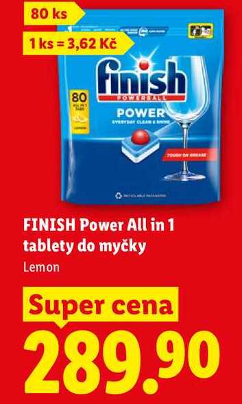 FINISH Power All in 1 tablety do myčky, 80 ks