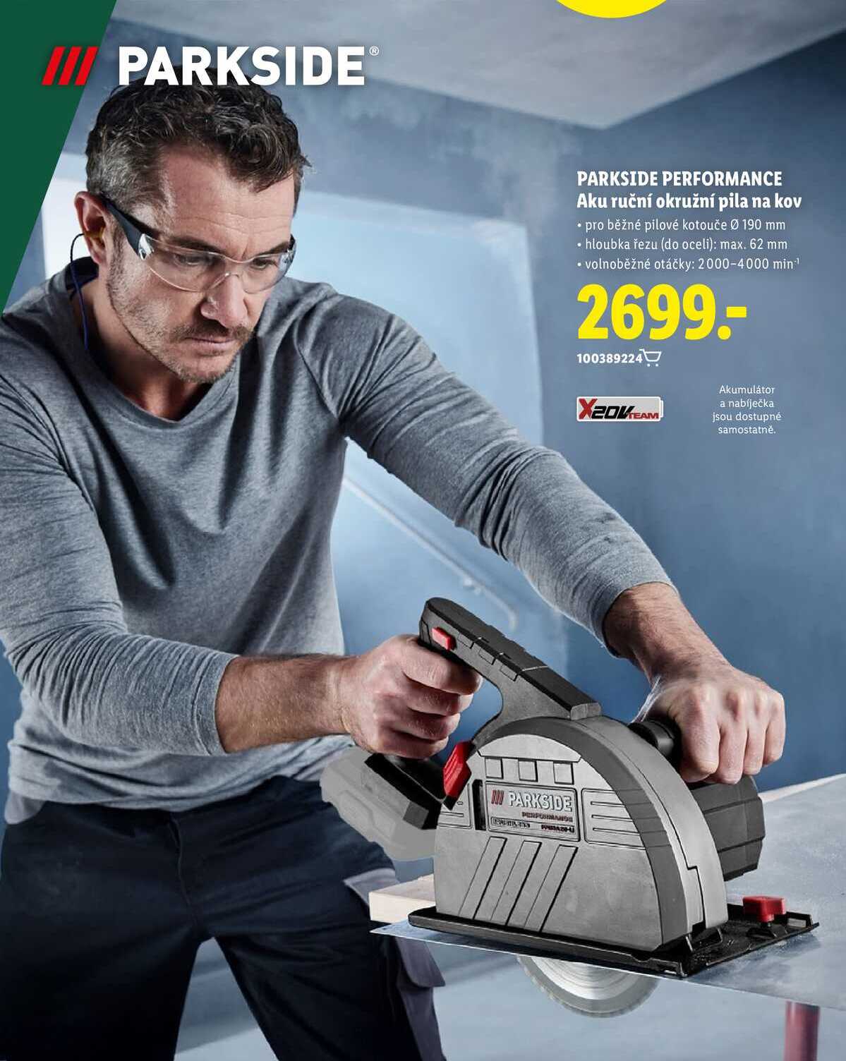 PARKSIDE PERFORMANCE Aku ruční okružní pila na kov