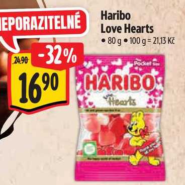 Haribo Love Hearts, 80 g 