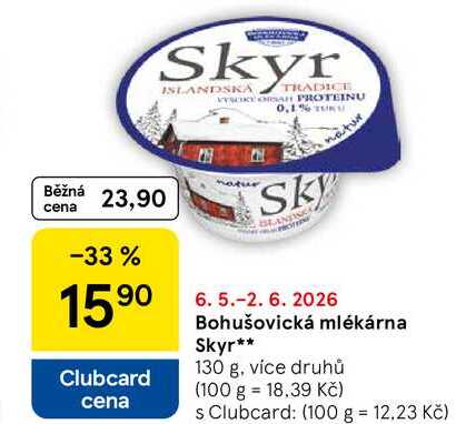 Bohušovická mlékárna Skyr, 130 g, více druhů 