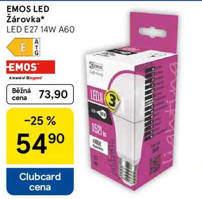 EMOS LED Žárovka, LED E27 14W A60 