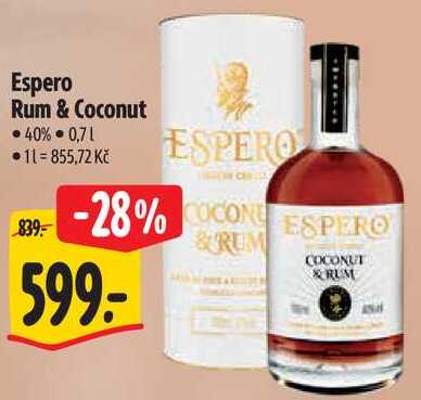 Espero Rum & Coconut, 0,7 l