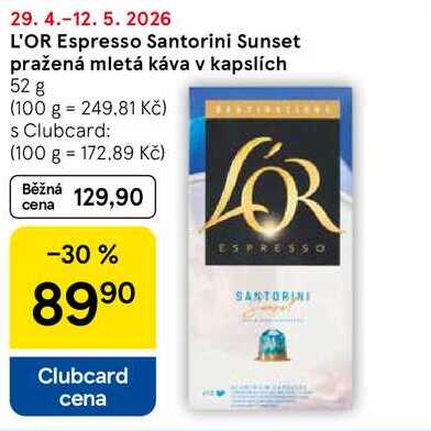 L'OR Espresso Santorini Sunset pražená mletá káva v kapslích, 52 g 