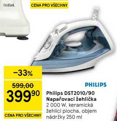 Philips DST2010/90 Napařovací žehlička, 2000 W, keramická žehlicí plocha, objem nádržky 250 ml 