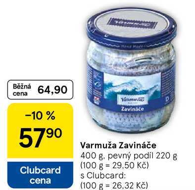Varmuža Zavináče, 400 g. pevný podíl 220 g 