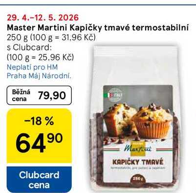Master Martini Kapičky tmavé termostabilní, 250 g 