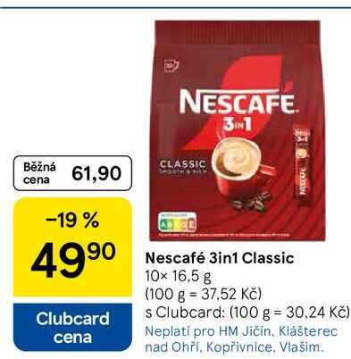 Nescafé 3in1 Classic, 10x 16,5 g  