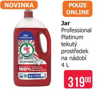 Jar Professional Platinum tekutý prostředek na nádobí 4 L 