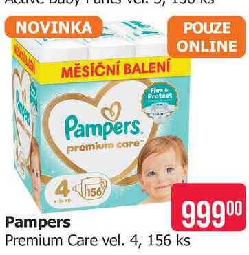 Pampers Premium Care vel. 4, 156 ks 