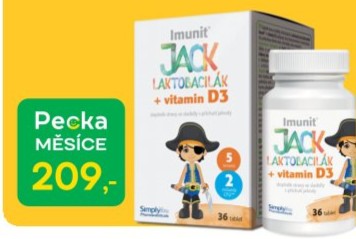 JACK LAKTOBACILÁK Imunit + vitamin D3, 36 tablet