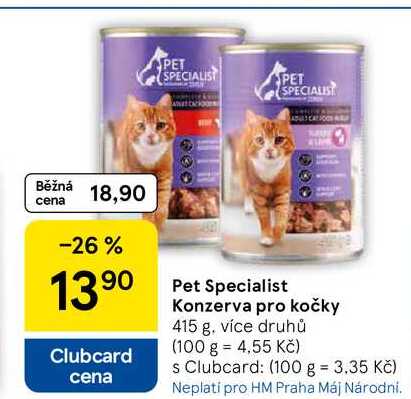 Pet Specialist Konzerva pro kočky, 415 g, více druhů  