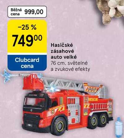Hasičské zásahové auto velké, 76 cm, světelné a zvukové efekty 
