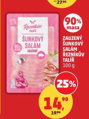 ZAUZENÝ ŠUNKOVÝ SALÁM ŘEZNÍKŮV TALÍŘ, 100 g 