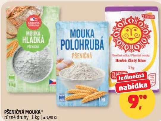 PŠENIČNÁ MOUKA různé druhy, 1 kg  