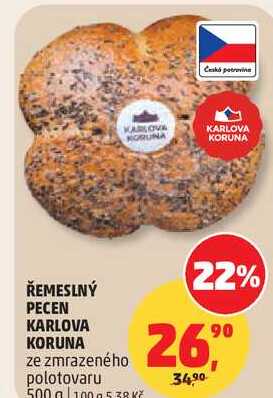 ŘEMESLNÝ PECEN KARLOVA KORUNA, 500 g