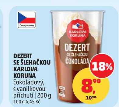 DEZERT SE ŠLEHAČKOU KARLOVA KORUNA čokoládový, 200 g