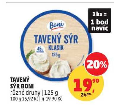 TAVENÝ SÝR KLASIK různé druhy, 125 g