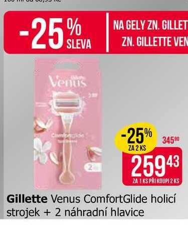Gillette Venus ComfortGlide holicí strojek + 2 náhradní hlavice 
