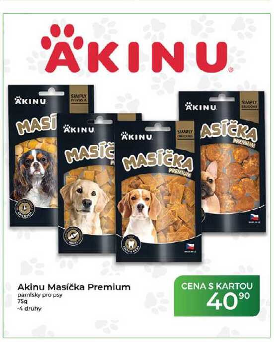 Akinu Masíčka Premium pamlsky pro psy 75 g