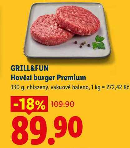 GRILL&FUN Hovězí burger Premium, 330 g