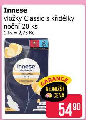 Innese vložky Classic s křidélky noční 20 ks 