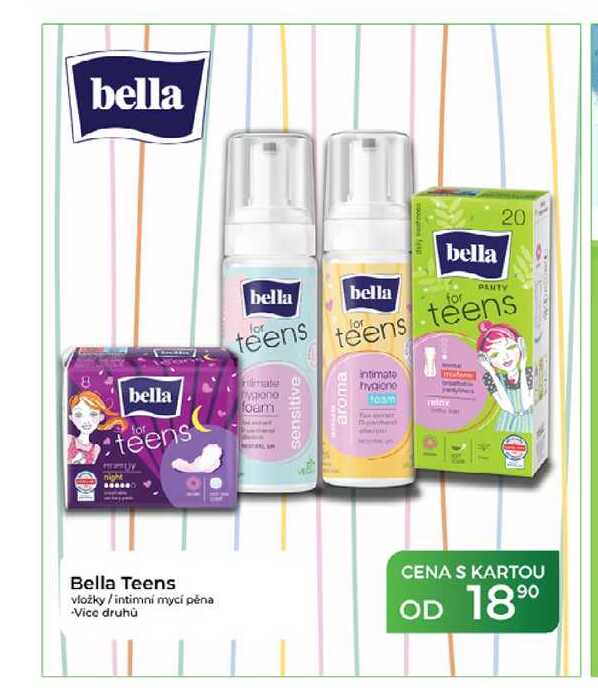 Bella Teens vložky/intimní mycí pěna  
