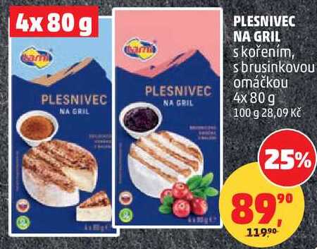 PLESNIVEC NA GRIL s kořením, s brusinkovou omáčkou, 4x 80 g  