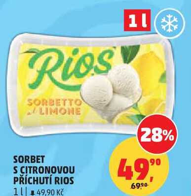 SORBET S CITRONOVOU PŘÍCHUTÍ RIOS, 1 l 
