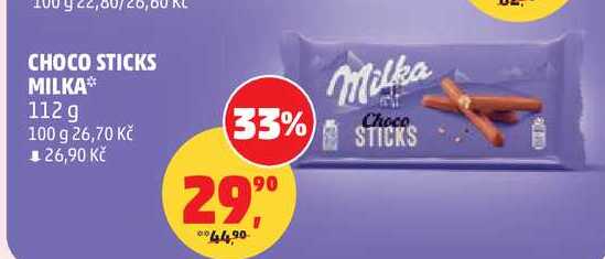 CHOCO STICKS MILKA , 112 g
