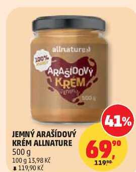 JEMNÝ ARAŠÍDOVÝ KRÉM ALLNATURE, 500 g 