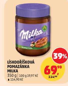 LÍSKOOŘÍŠKOVÁ POMAZÁNKA MILKA, 350 g 