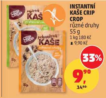 INSTANTNÍ KAŠE KAŠE CRIP CROP různé druhy, 55g  