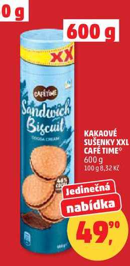 KAKAOVÉ SUŠENKY XXL CAFÉ TIME, 600 g  