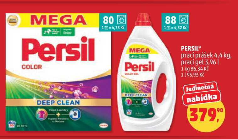 PERSIL prací prášek, 4,4 kg, prací gel 3,96 l