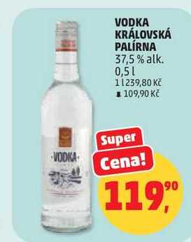 VODKA VODKA KRÁLOVSKÁ PALÍRNA 37,5% alk., 0,5 l