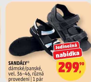 SANDÁLY dámské/panské, vel. 36-46, různá provedení, 1 pár