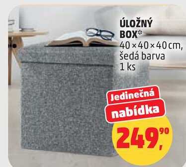 ÚLOŽNÝ BOX 40×40×40cm, šedá barva, 1 ks